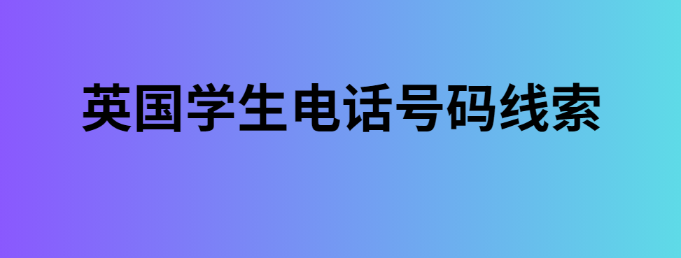 英国学生电话号码线索